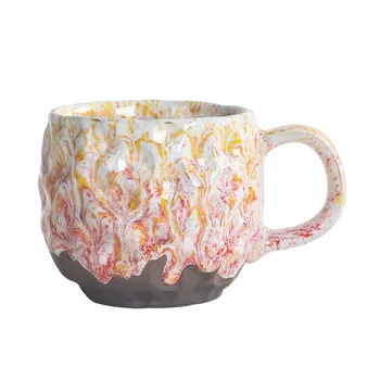Чаши Керамични ретро стил с 3D картина във формата на чук за чай, Мляко, Сок, Кафе чаши, Творческа Личност, Висококачествени Декорация за дома Изображение