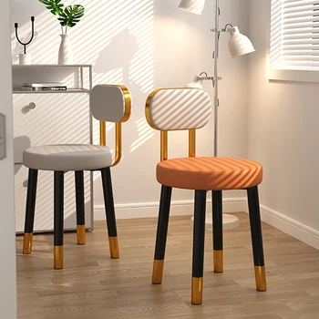 Столове за кухня, дневна и трапезария от скандинавски кожа, Модерен стол за Хол, Спалня, италиански шезлонги, Мебели за дома FY25XP Изображение