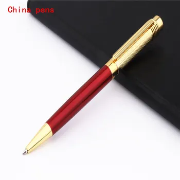 Луксозно качество 856, златна шапка, червено вино, бизнес офис химикалка химикалка с близкия връх, нова Изображение