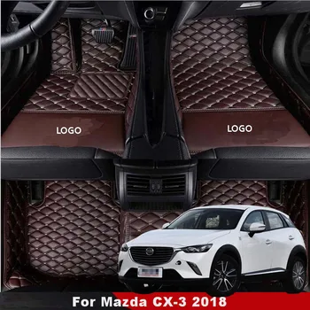 Автомобилен тампон за Mazda CX-3 2018 2019 2020 2021 Автомобилни постелки за пода, водоустойчив автомобилни постелки за интериора, аксесоари за кола, килим Изображение