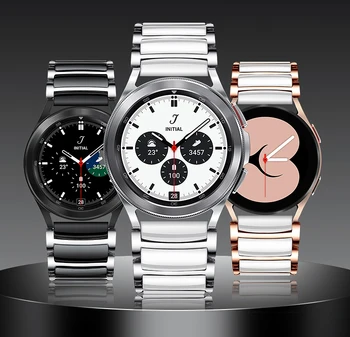Керамични метална каишка За Samsung Galaxy watch 4 40 мм 44 мм Huawei Watch 42 мм/Amazfit Watch 42 мм За Galaxy Watch4 Classic 42/46 мм Изображение