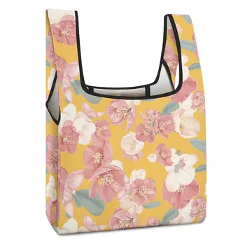Чанта за пазаруване, чанта за супермаркет, ремъци през рамо, голяма чанта с пълен принтом, за многократна употреба портативни сгъваеми чанти-тоут, един размер Изображение