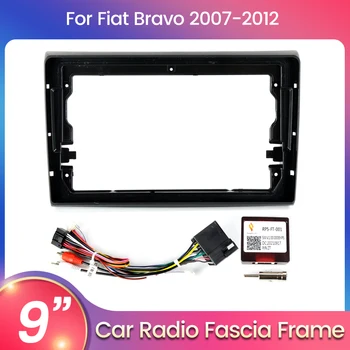 2Din Автомобили DVD Рамка за Аудио Фитинг Адаптер За Довършване на Таблото Комплекти Панела 9 инча За Fiat Bravo въз основа на 2007-2012 Двоен Din-Радиоплеер Изображение